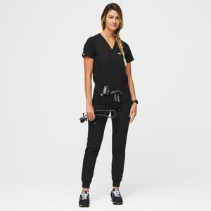 Figs Black Scrub Top & Bottom Set